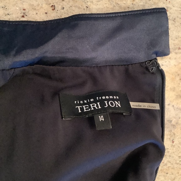 Teri John Navy Sheath Dress with Rhinestone Detail Size 14 - Picture 7 of 11